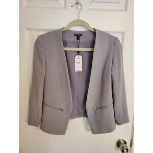 Express Women’s Blazer Light Gray Suit Jacket Size 8 Business Professional BNWT